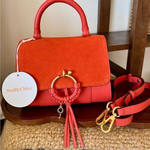 See By Chloe Orange Satchel with Gold Accents